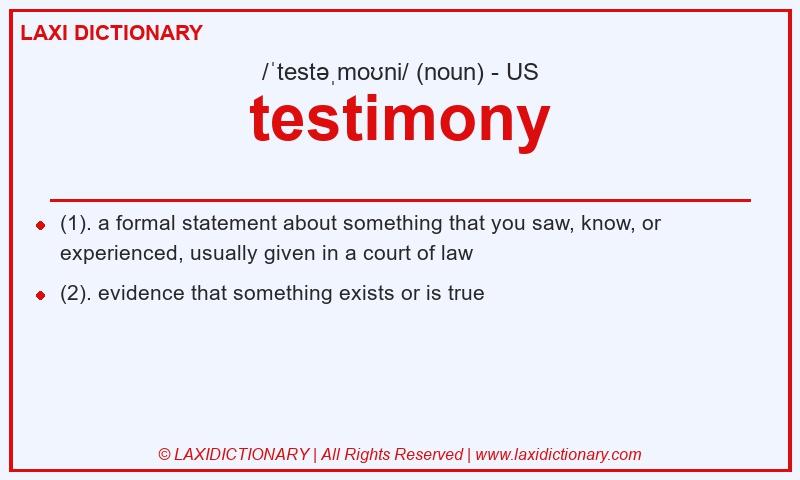 Definition testimony in American English