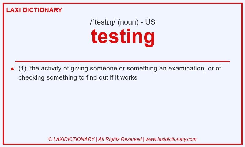 Definition testing in American English