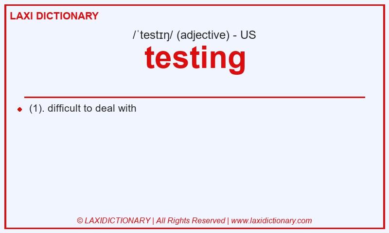 Definition testing in American English