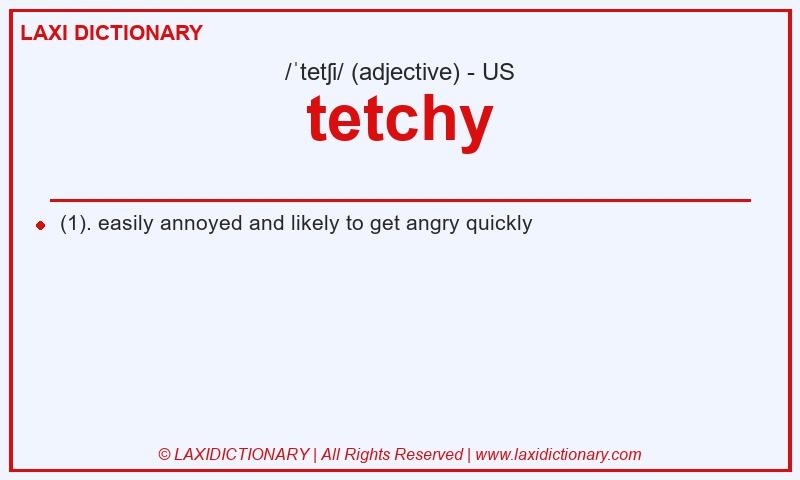 Definition tetchy in American English