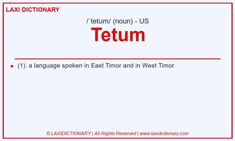 Definition Tetum in American English