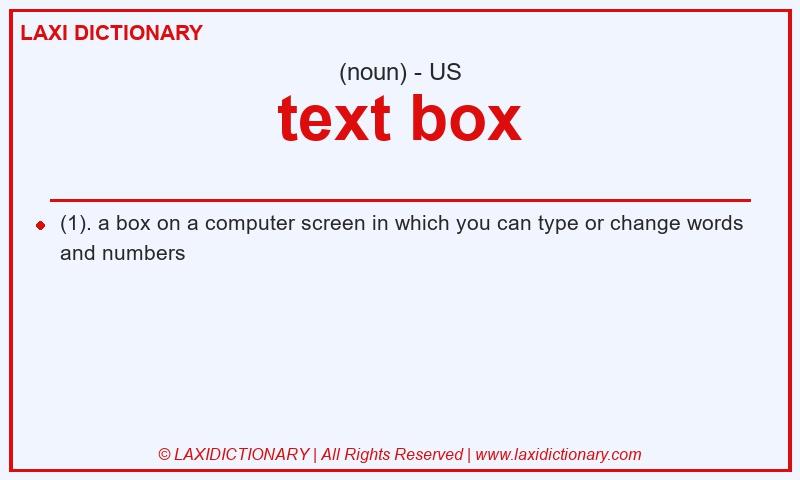 Definition text box in American English