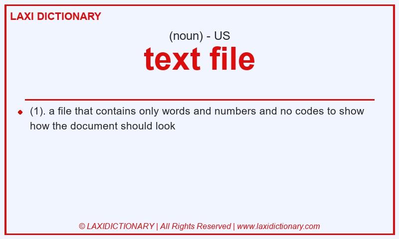 Definition text file in American English