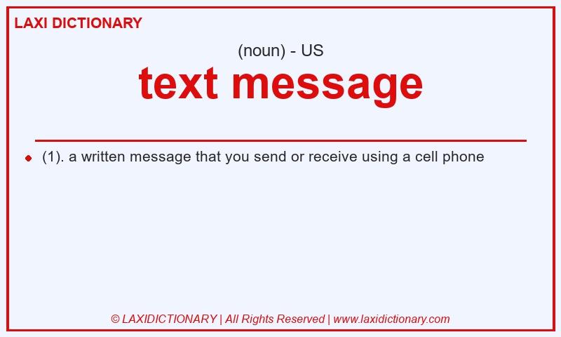 Definition text message in American English