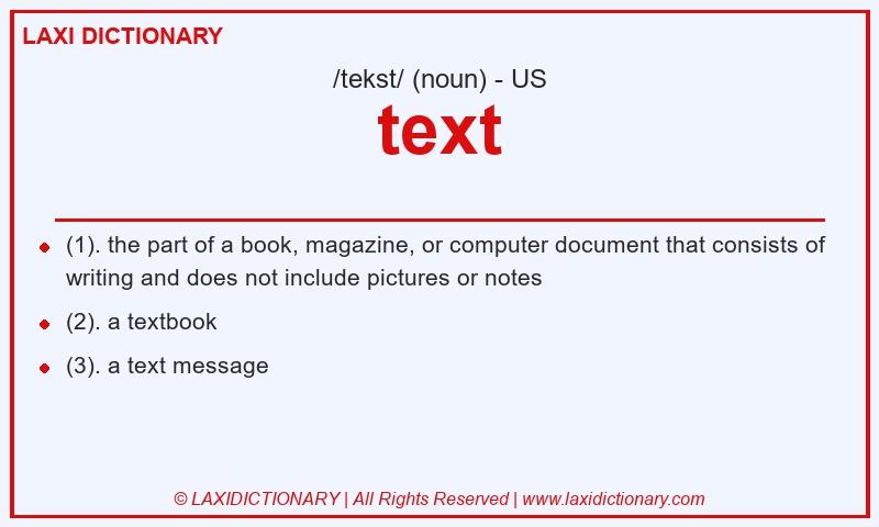 Definition text in American English