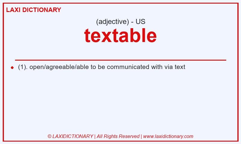 Definition textable in American English