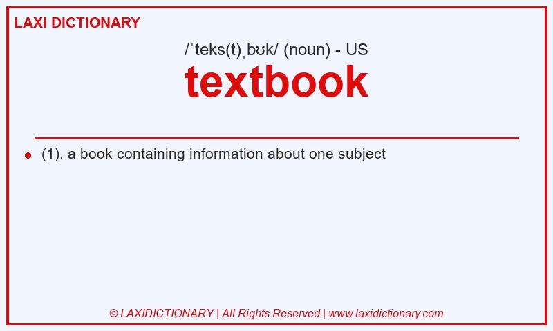 Definition textbook in American English