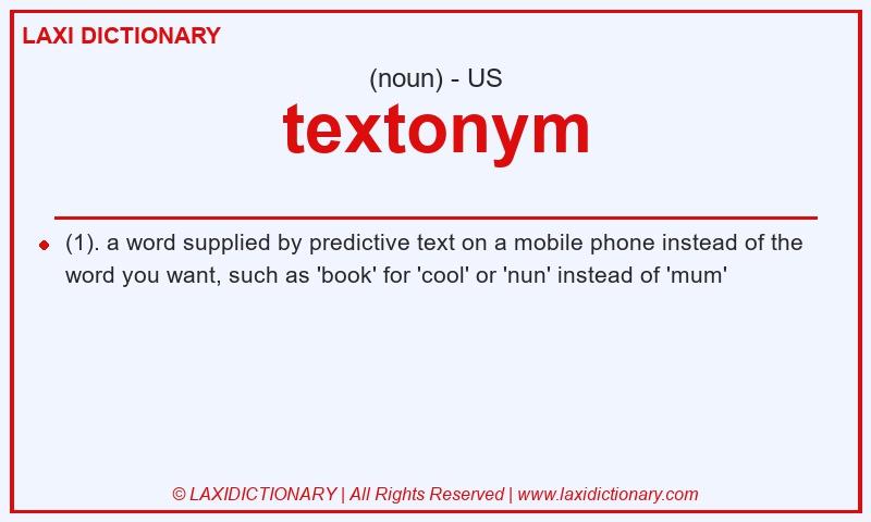 Definition textonym in American English