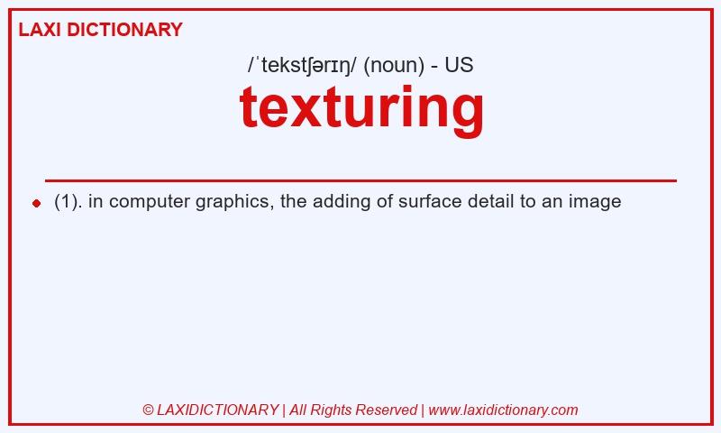 Definition texturing in American English