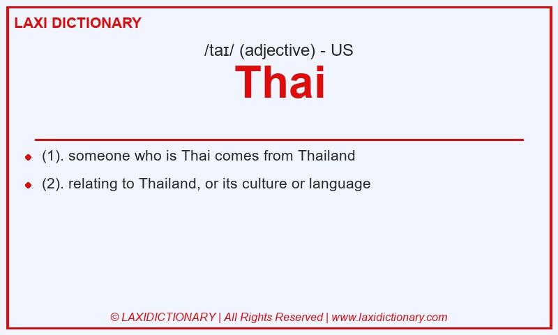 Definition Thai in American English