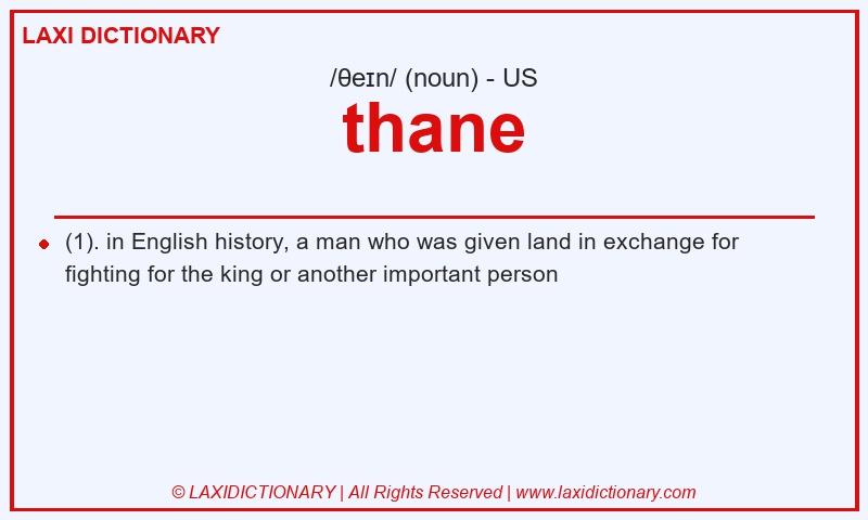 Definition thane in American English