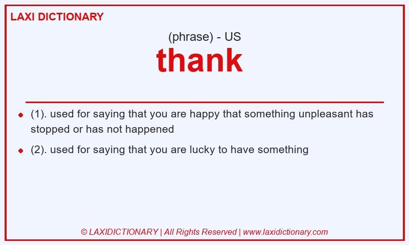 Definition thank in American English