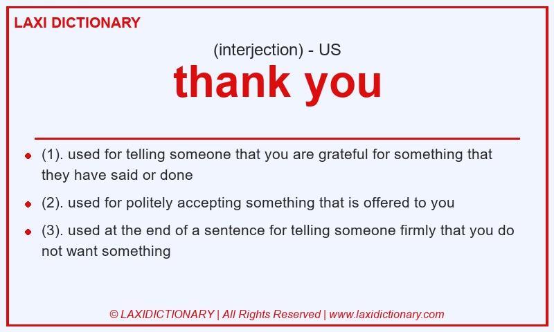 Definition thank you in American English