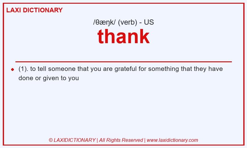 Definition thank in American English