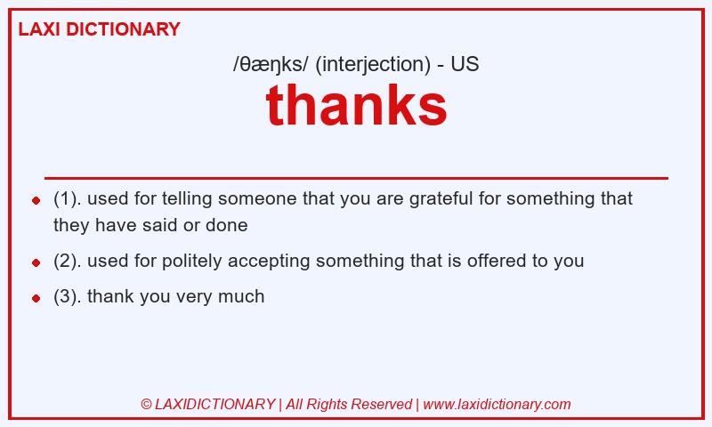 Definition thanks in American English