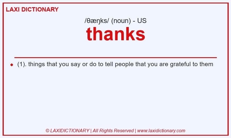Definition thanks in American English