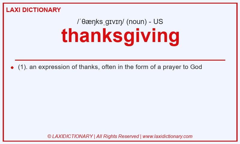 Definition thanksgiving in American English