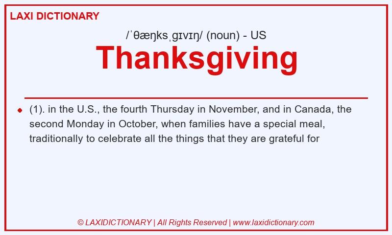 Definition Thanksgiving in American English