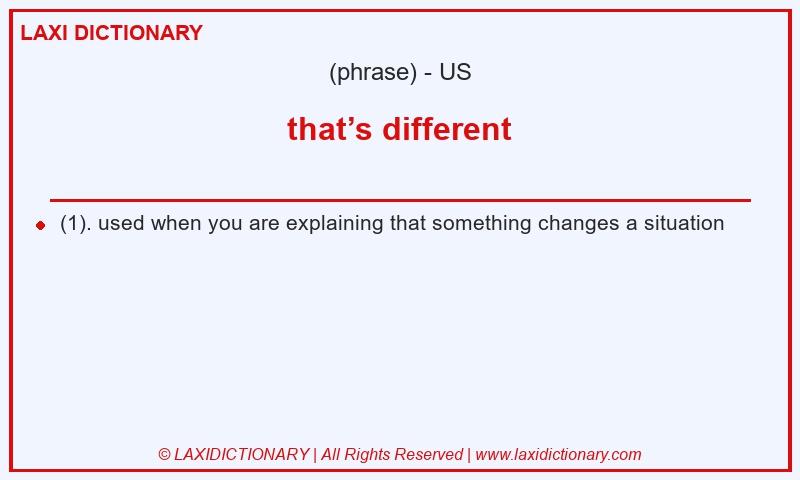 Definition that’s different in American English