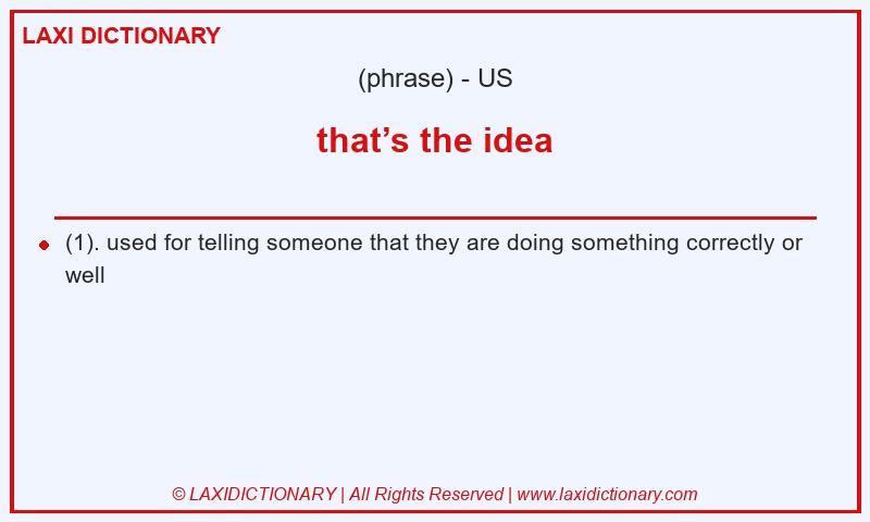 Definition that’s the idea in American English