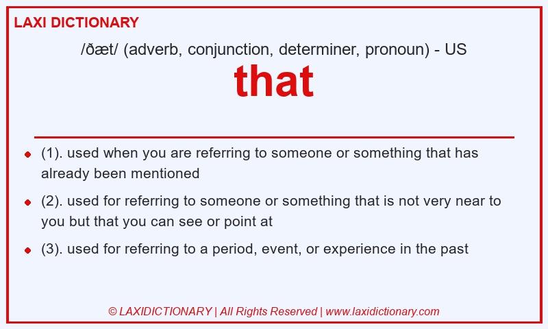 Definition that in American English