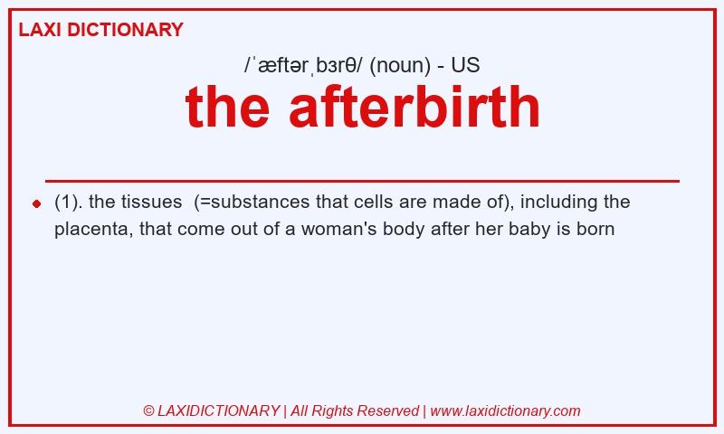 Definition the afterbirth in American English