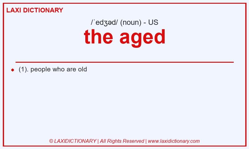 Definition the aged in American English