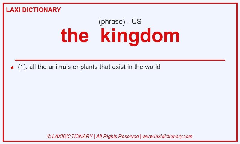 Definition the  kingdom in American English