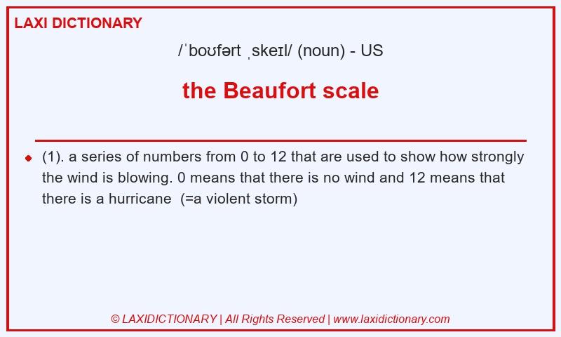 Definition the Beaufort scale in American English