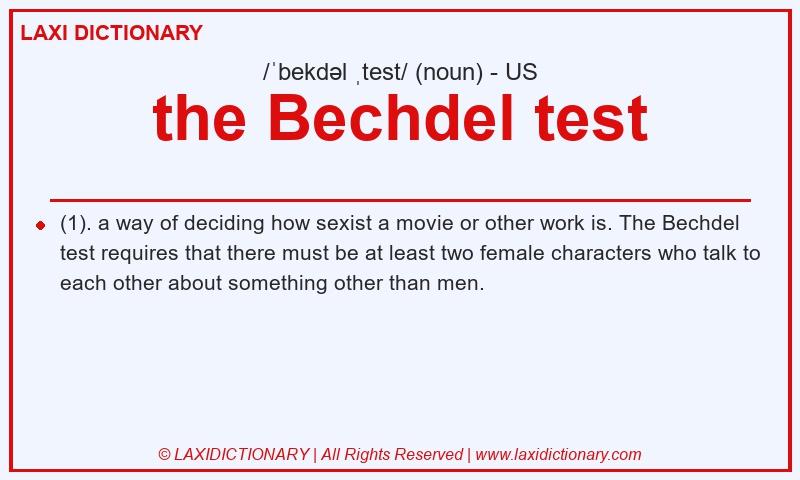 Definition the Bechdel test in American English