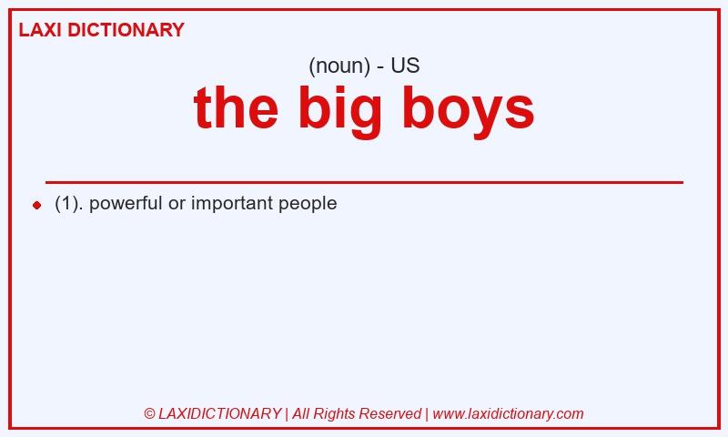 Definition the big boys in American English