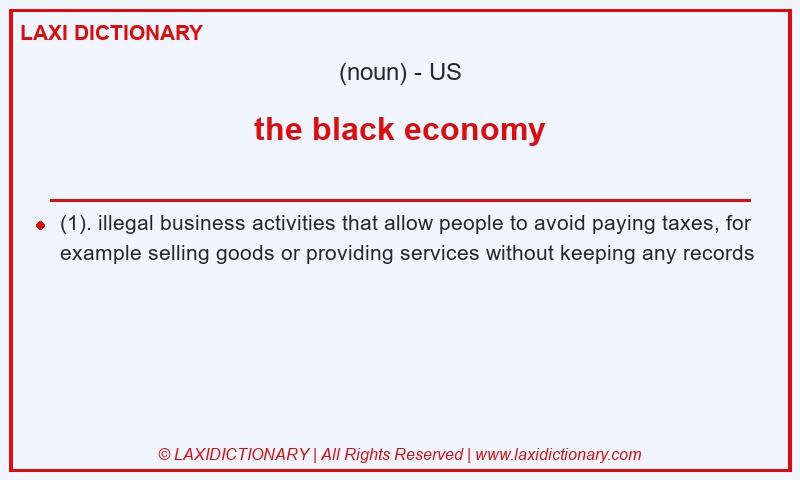 Definition the black economy in American English