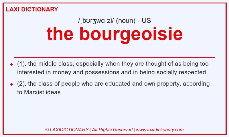 Definition the bourgeoisie in American English