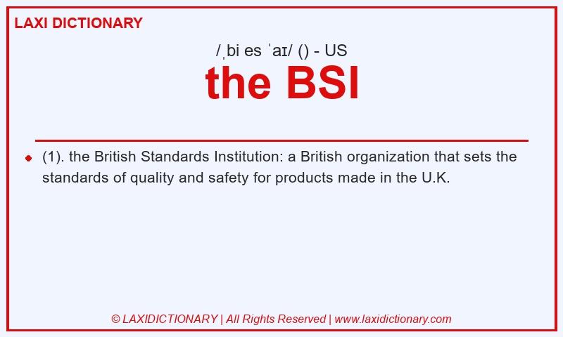 Definition the BSI in American English