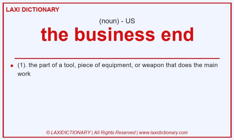 Definition the business end in American English