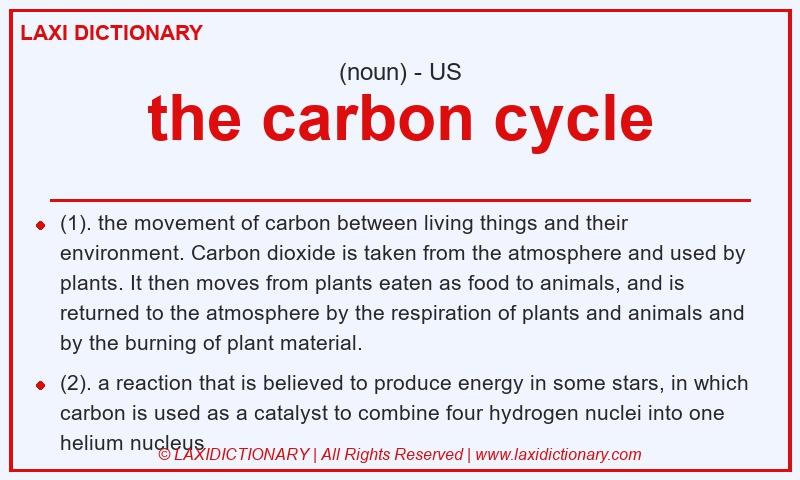 Definition the carbon cycle in American English