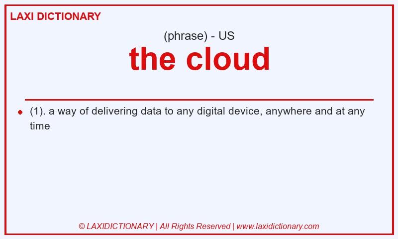 Definition the cloud in American English