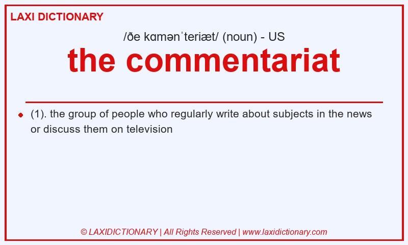 Definition the commentariat in American English