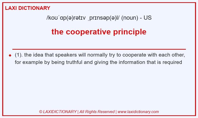 Definition the cooperative principle in American English