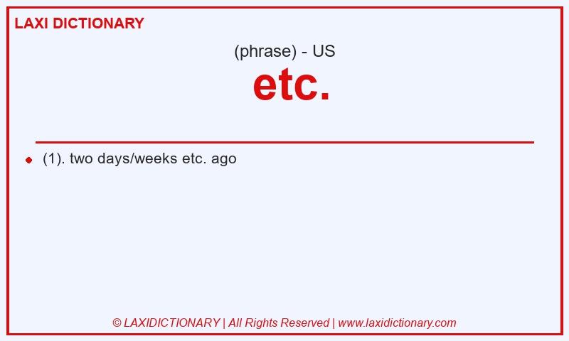 Definition etc. in American English