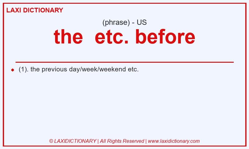 Definition the etc. before in American English