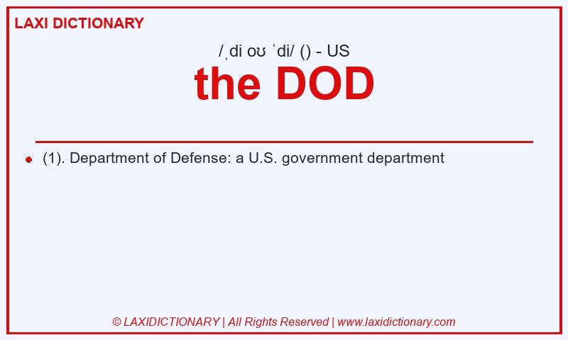 Definition the DOD in American English
