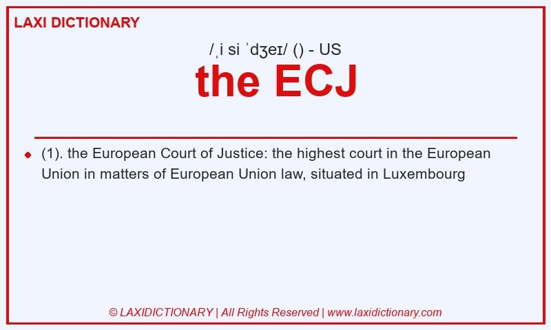 Definition the ECJ in American English