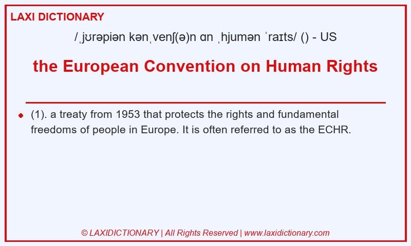 Definition the European Convention on Human Rights in American English