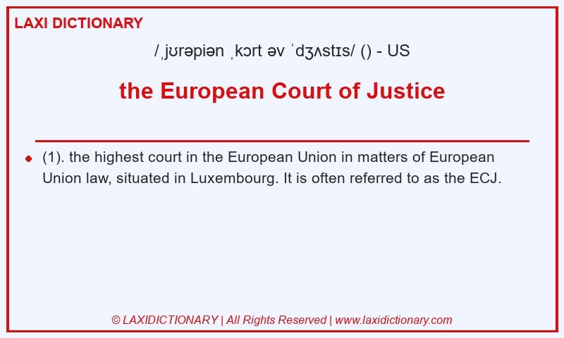 Definition the European Court of Justice in American English