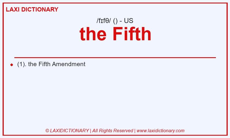 Definition the Fifth in American English