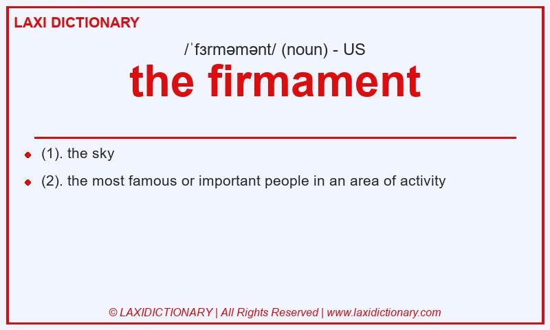 Definition the firmament in American English