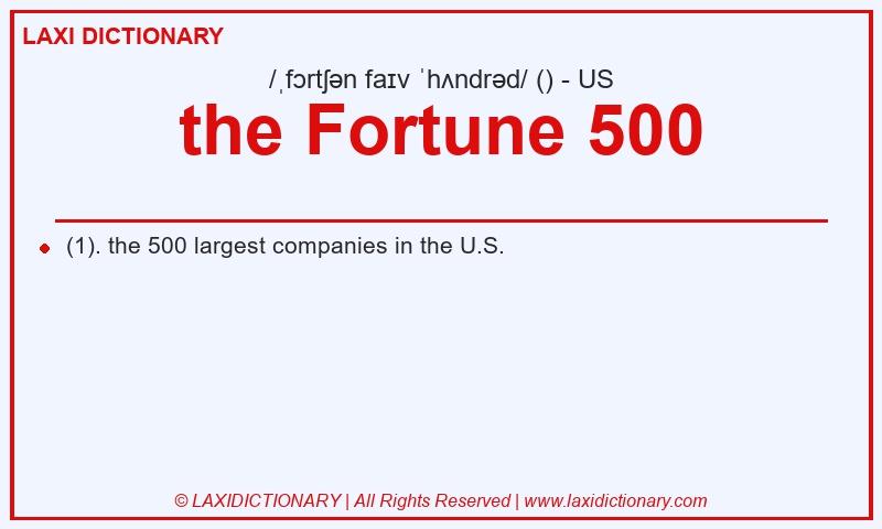 Definition the Fortune 500 in American English