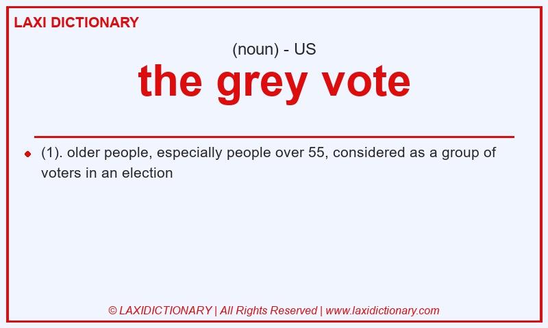 Definition the grey vote in American English