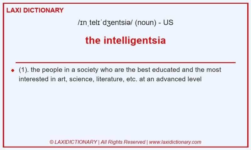 Definition the intelligentsia in American English